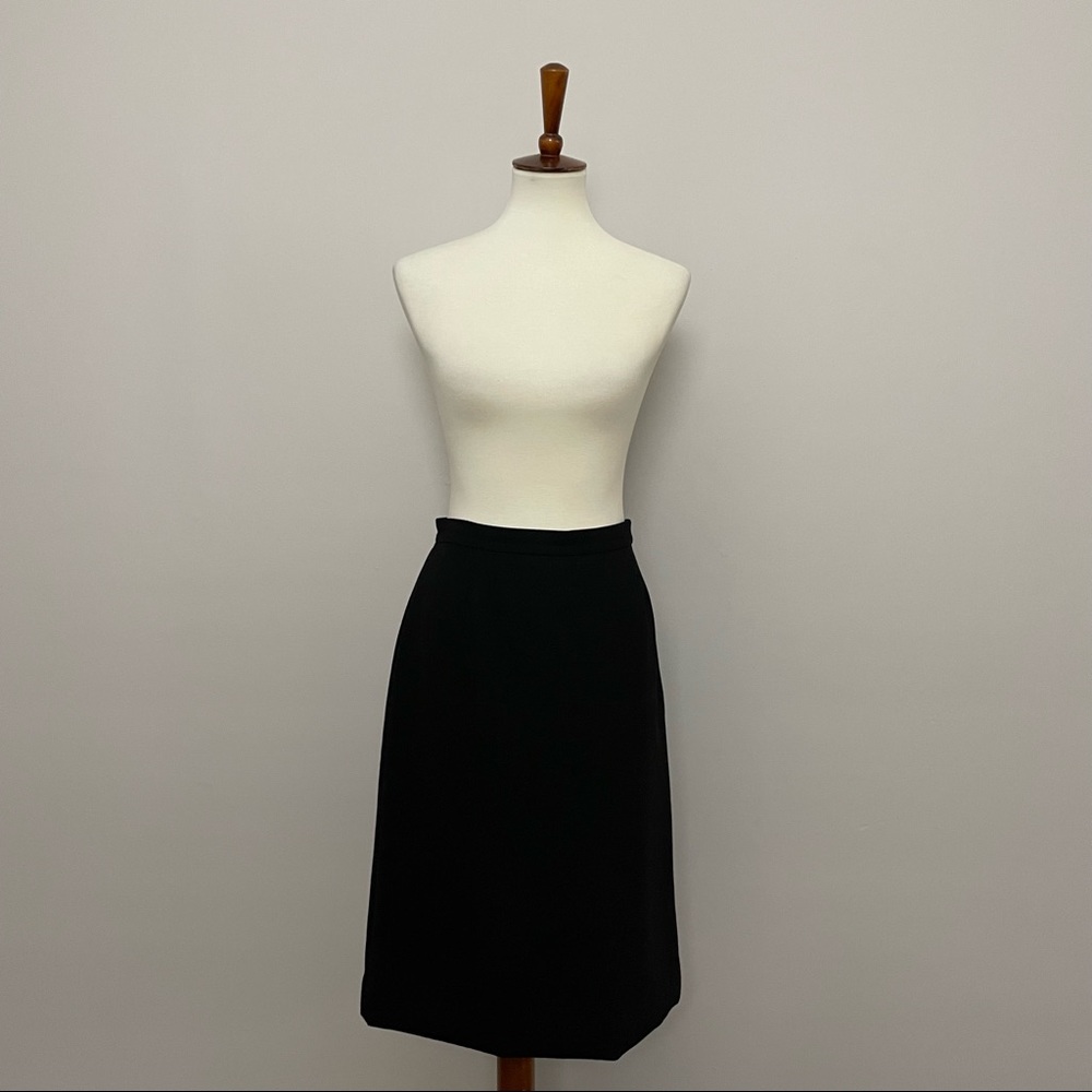 Tory Burch Skirt Classic Straight Knee Length Pencil Wool Blend Lined Black